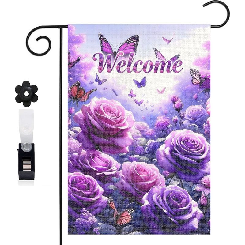 Banner „blauer Himmel Und Bunte Schmetterlinge“ Für Den Innen- Und Außenbereich, 30 X 45 Cm.