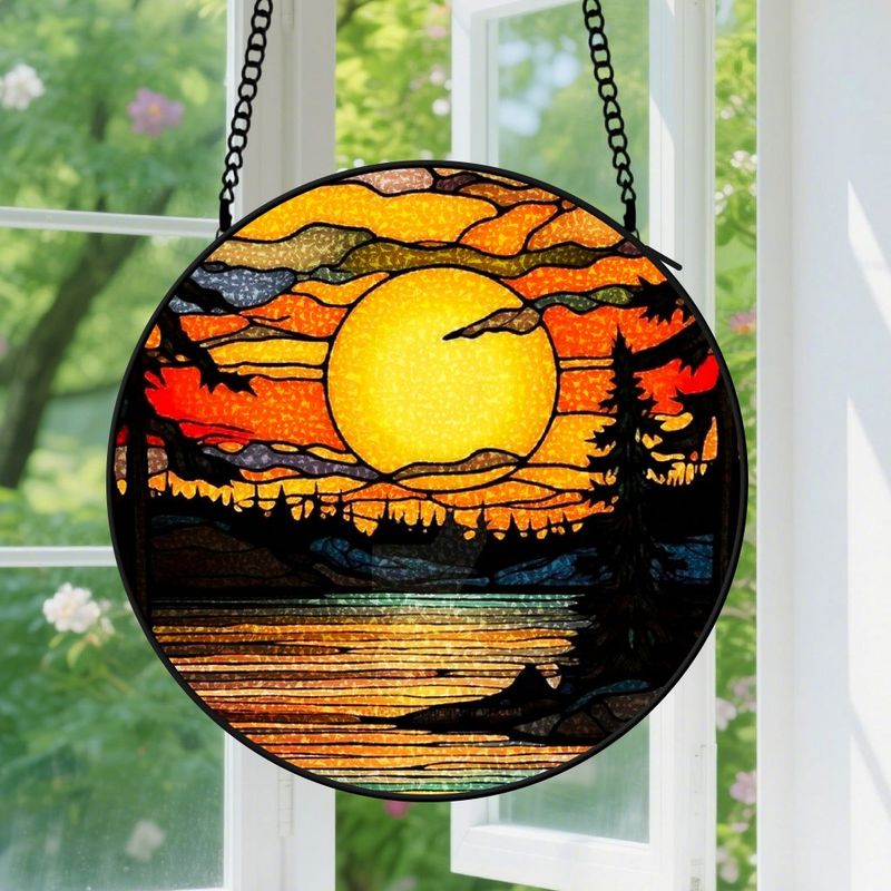 Hängende Dekoration Aus Buntglas, Einzigartiger Minimalistischer, Farbenfroher Sonnenfänger, Tür-/fensterdekoration, Geburtstagsgeschenk Für Lehrer, Frauen Und Männer, 9 Cm