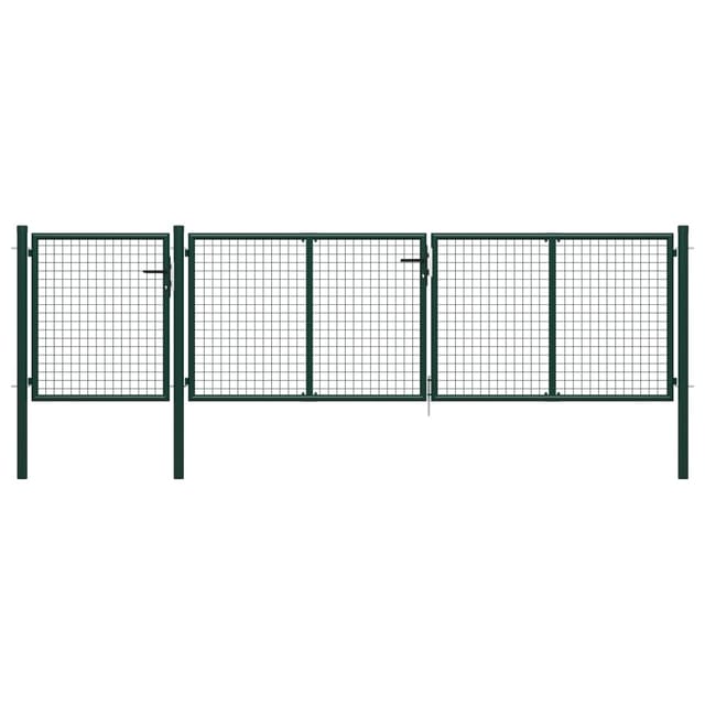 vidaXL Gartentor Stahl 400 x 100 cm Grün 144311