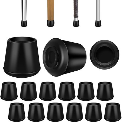 Runde Stuhlbeinkappen Aus Gummi (2,5 Cm Durchmesser), Bodenschoner Für Möbelbeine, Rutschfest, Geräuschdämpfend Für Hartholzböden (schwarz, 12er-pack)