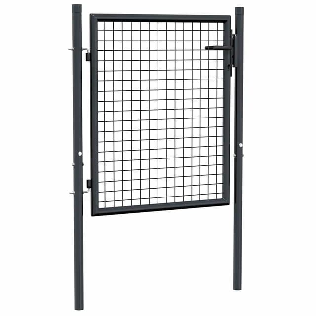 vidaXL Gitter-Gartentor Verzinkter Stahl 100 x 75 cm Grau 145771