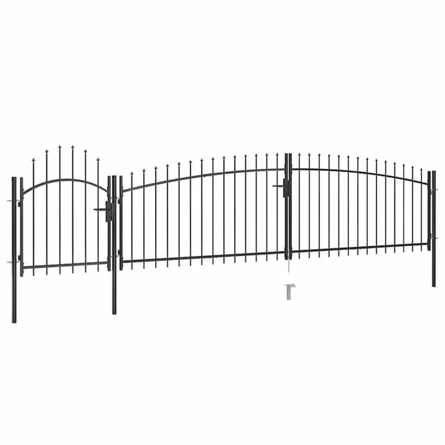 vidaXL Gartentor mit Speerspitzen 5x1,5 m Schwarz 146322