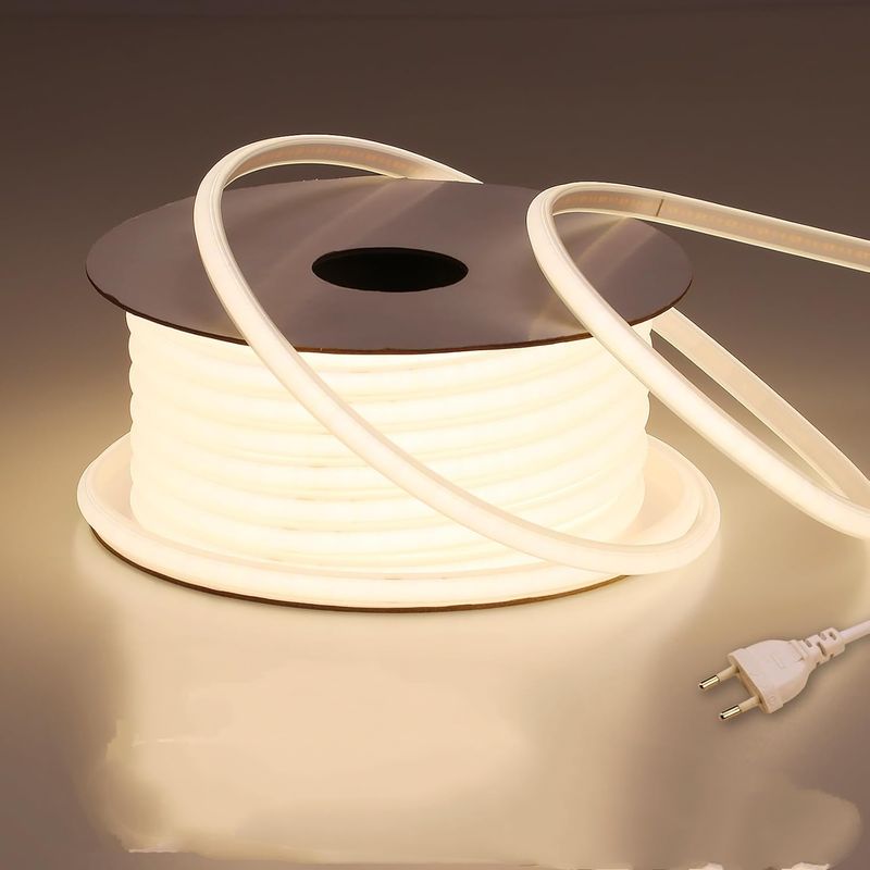 Bleosan – 220 V Ip65 Wasserdichter 10 M Cob-led-streifen – 4000 K Neutralweißes Licht – Flexibel Und Kürzbar – Für Schlafzimmer, Büro, Gartenpergola