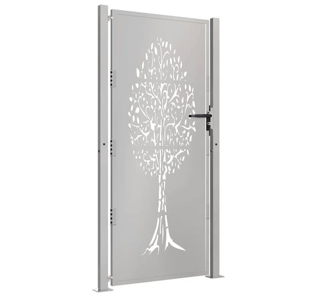 vidaXL Gartentor 105x205 cm Cortenstahl Baumdesign 153165