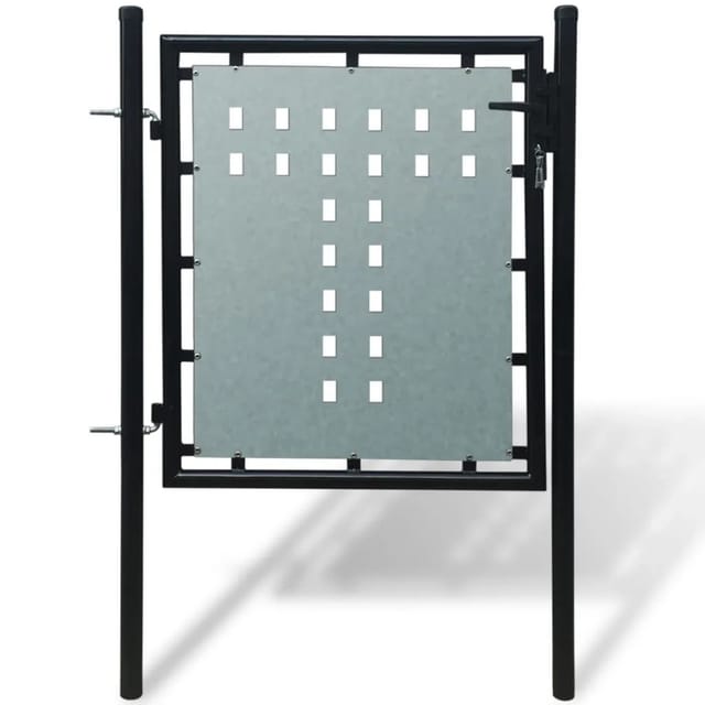 vidaXL Zauntor Einzeltor Schwarz 100x125 cm 141684