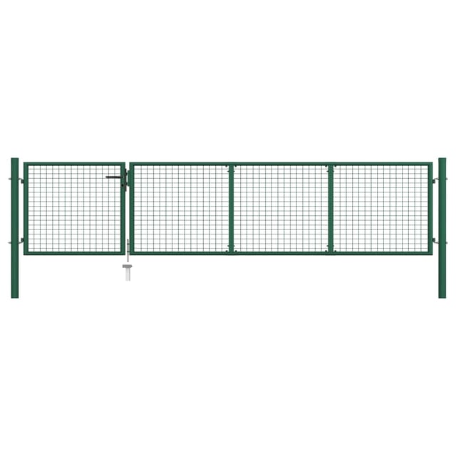 vidaXL Gartentor Stahl 350 x 75 cm Grün 144304