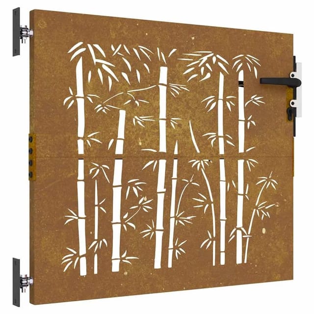 vidaXL Gartentor 85x75 cm Cortenstahl Bambus-Design 153232