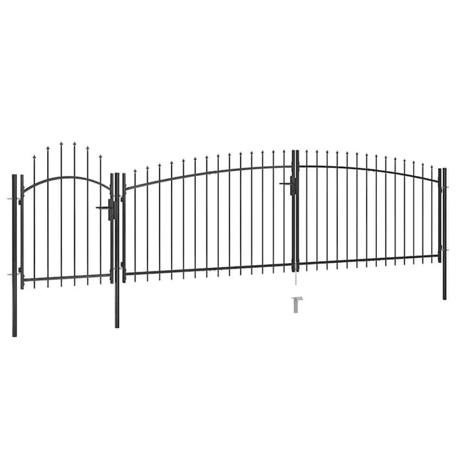vidaXL Gartentor mit Speerspitzen 5x1,75 m Schwarz 146323