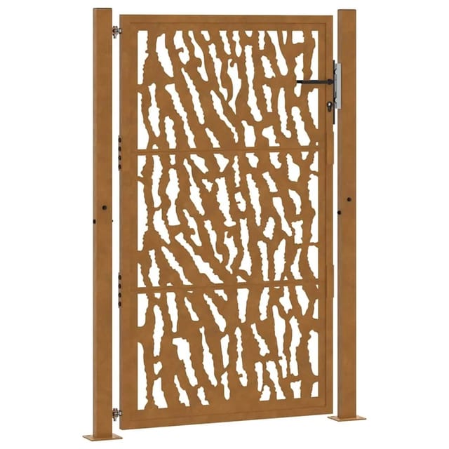 vidaXL Gartentor 105 x 155 cm Verwitterungsstahl Trace-Design 4100986