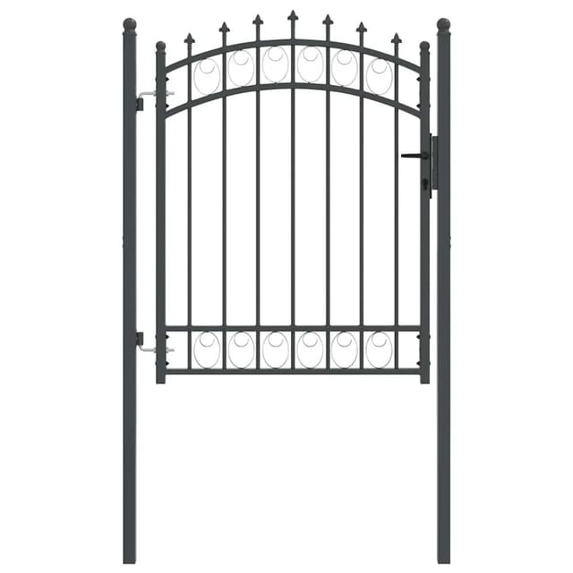 vidaXL Zauntor mit Spitzen Grau 150 x 100 cm Pulverbeschichteter Stahl 42008989
