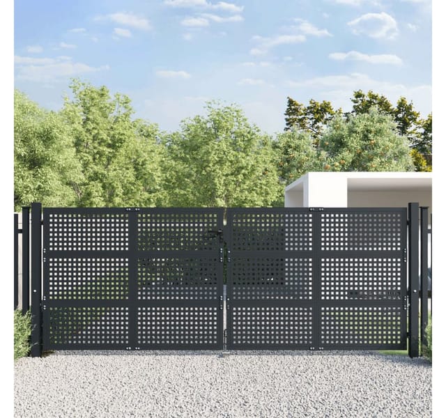 vidaXL Gartentor Anthrazit 400x150 cm Stahl 154574