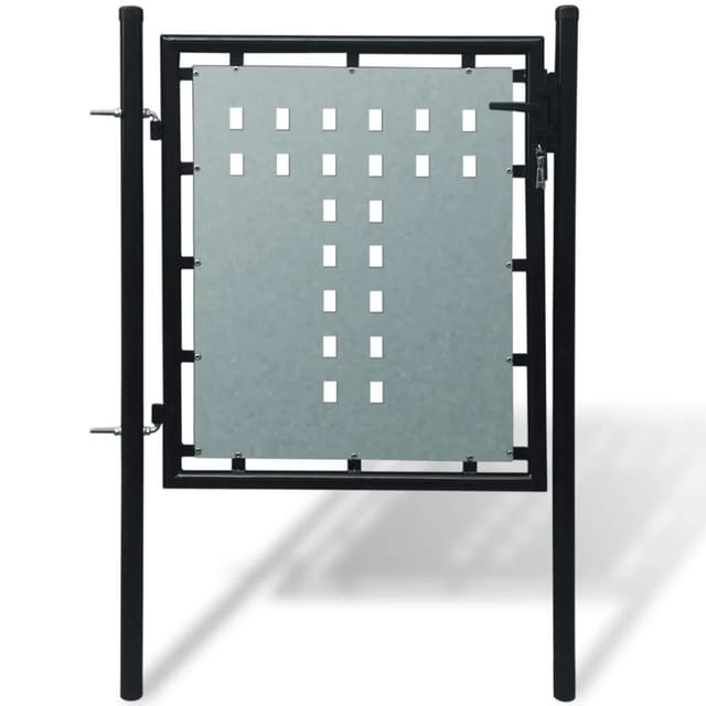 vidaXL Zauntor Einzeltor Schwarz 100x150 cm 141685