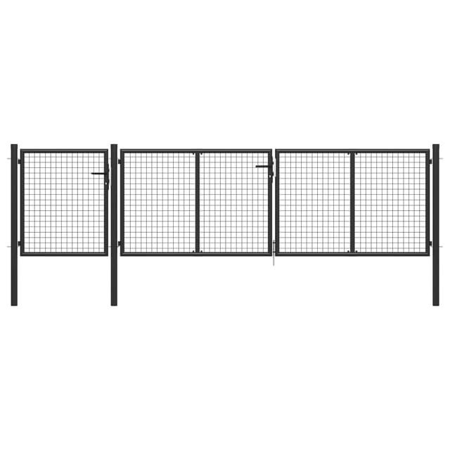 vidaXL Gartentor Stahl 400 x 100 cm Anthrazit 144329