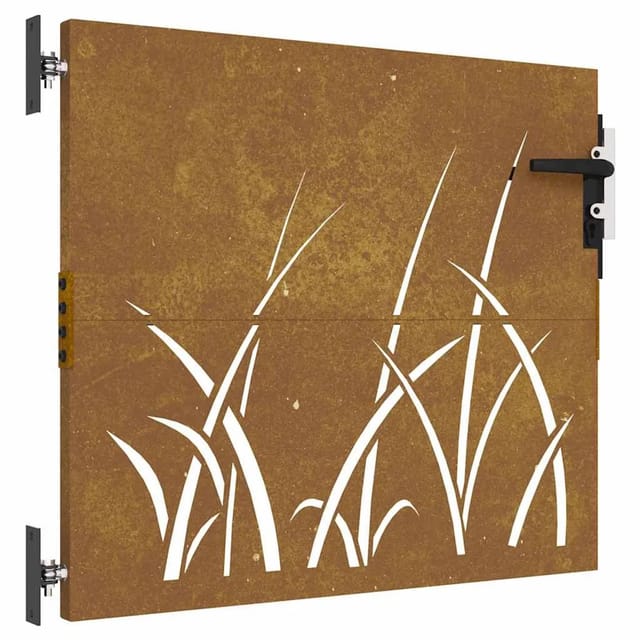 vidaXL Gartentor 85x75 cm Cortenstahl Gras-Design 153220