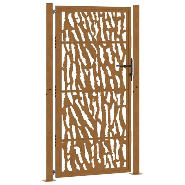 vidaXL Gartentor 105 x 180 cm Verwitterungsstahl Trace-Design 4100987