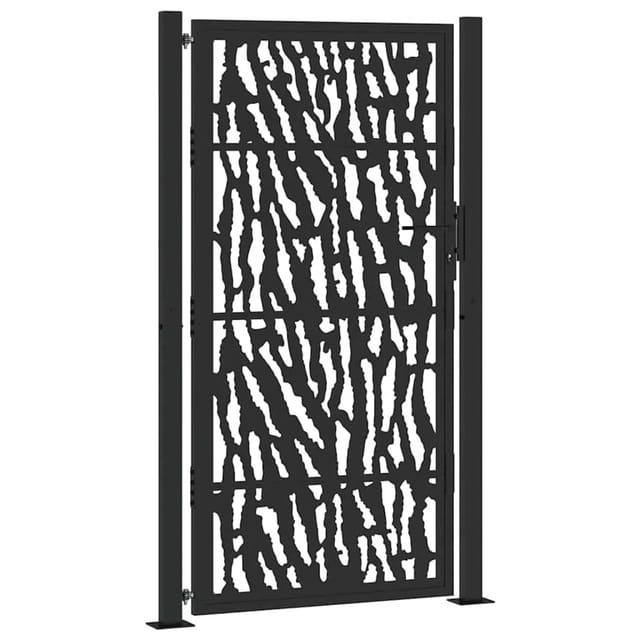 vidaXL Gartentor Schwarz 105 x 180 cm Stahl Trace-Design 4100982