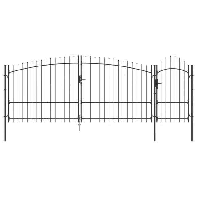 vidaXL Gartentor Schwarz 150 x 400 cm Stahl 42008909