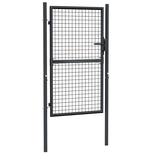 vidaXL Gitter-Gartentor Verzinkter Stahl 100 x 150 cm Grau 145773