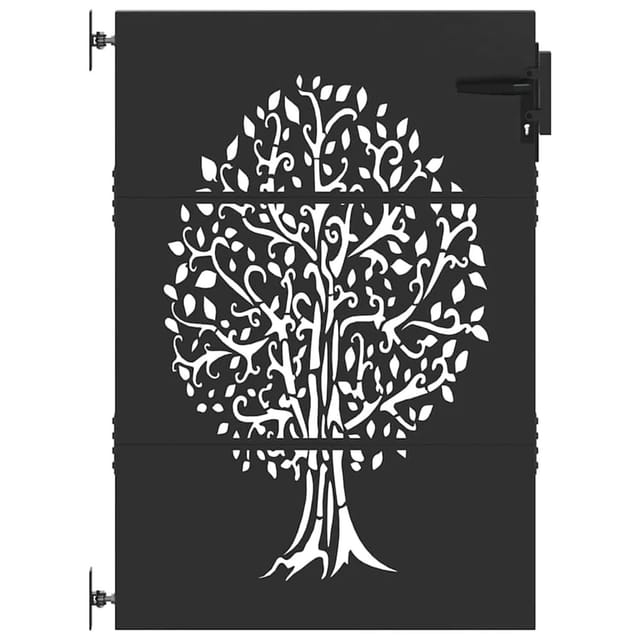 vidaXL Gartentor Gartenzaun 85x75 cm Cortenstahl Baumdesign Schwarz 42015860