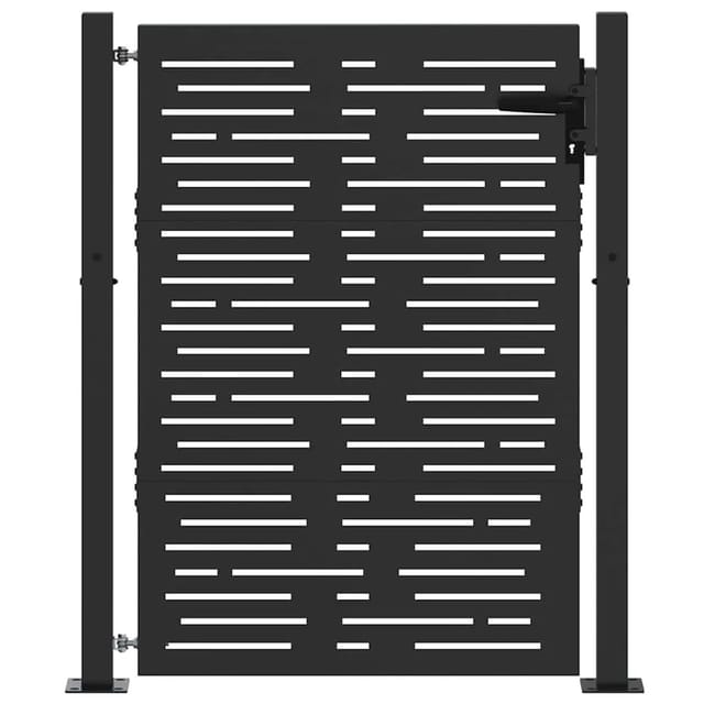 vidaXL Gartentor Schwarz 105 x 150 cm Pulverbeschichteter Stahl 42015901