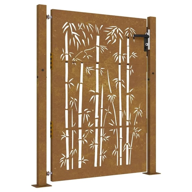 vidaXL Gartentor 105x130 cm Cortenstahl Bambus-Design 153240