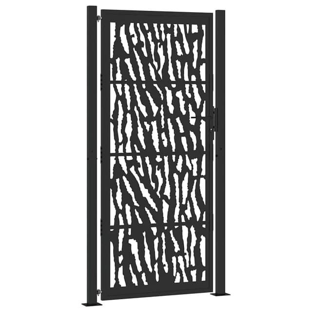 vidaXL Gartentor Schwarz 105 x 205 cm Stahl Trace-Design 4100983