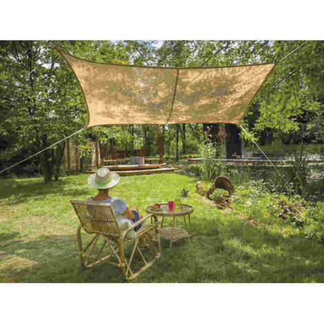 Voile D'Ombrage Naturelle Jute Rectangulaire 3 X 2 M - Jardiline
