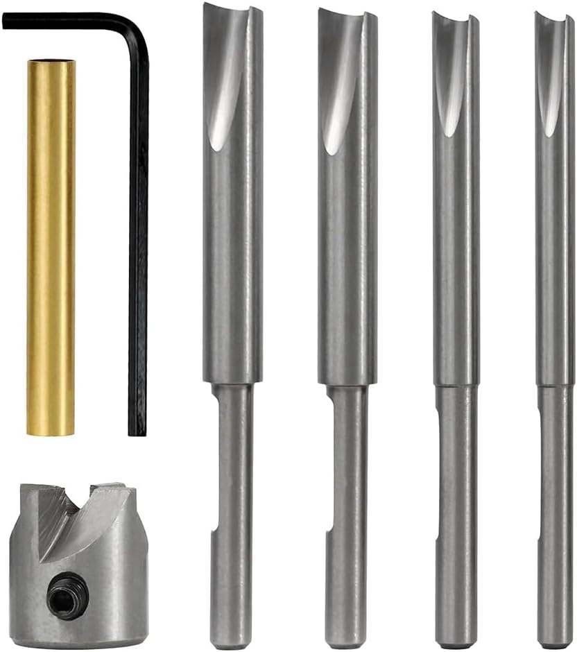 Ccykxa 7 Pièces Ensemble De Moulin À Stylo Ébauches De Stylo Pour Le Tournage Du Bois Avec De Coupe Pilotes, 7 Mm, 8 Mm, 3/8 Pouces, Ensemble De Coupe-bordure De 10 Mm