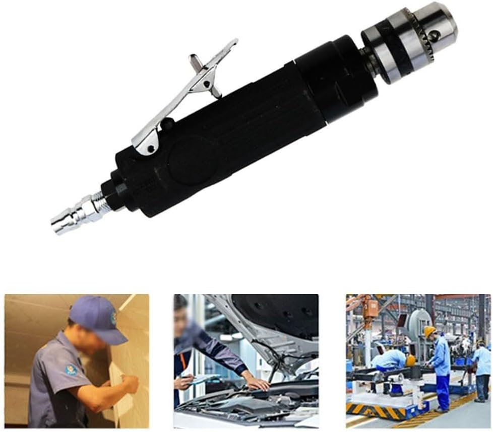 Ccykxa Perceuse Pneumatique Droite 3/8" Outil À Air 2500 Tr/min Métal Plastique Filetage Réglable Autobloquant Mandrin Avec Filtre À Air Pour Usage Industriel