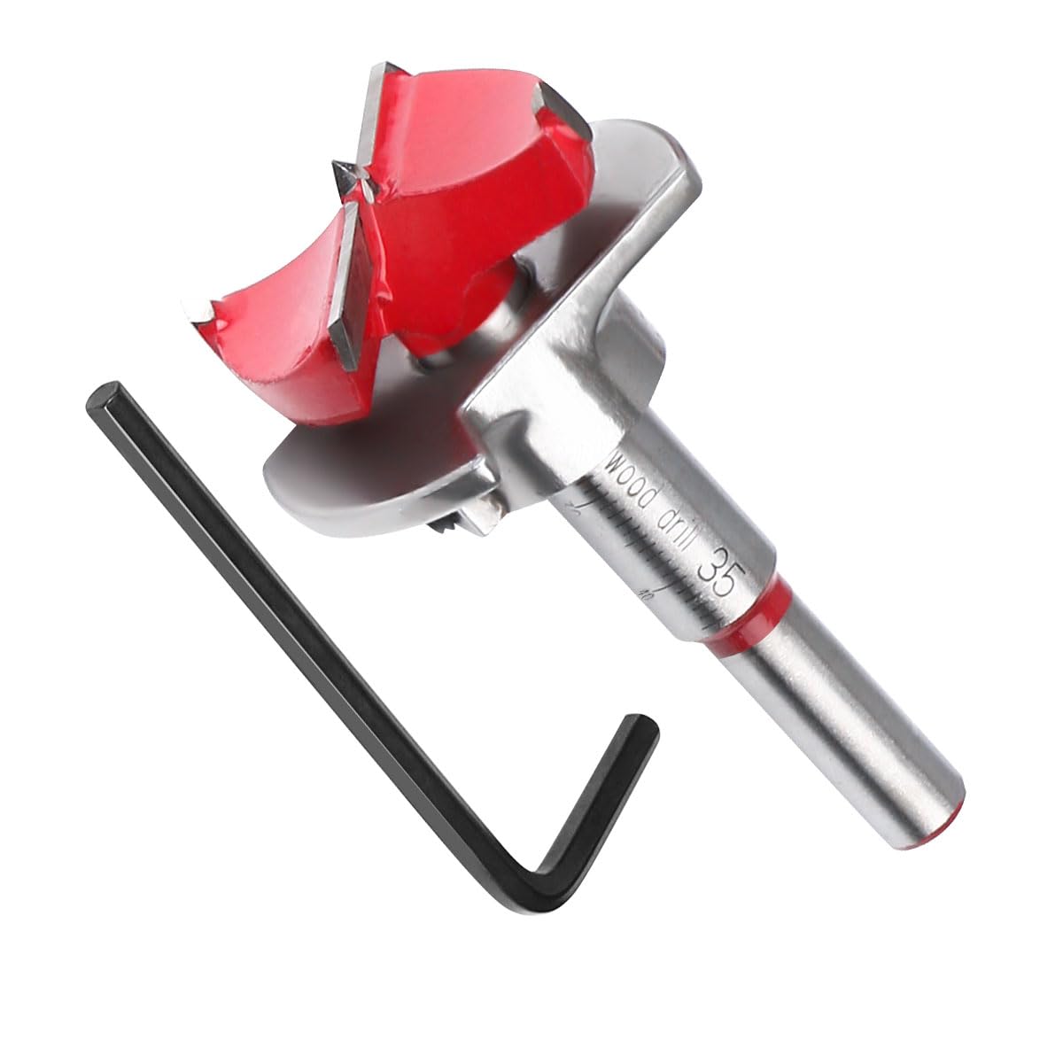 Ccykxa Fraise À Bois D'Encastrement, Ø35 Mm Foret Bois Positionnement Ajustable, Scie Trépan Au Carbure Cémenté Avec Butée De Profondeur (plage De Profondeur 1040 Mm)