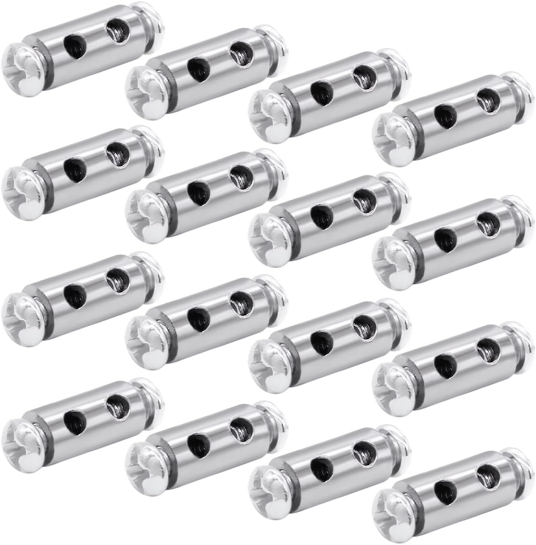 Ccykxa 16 Pcs Serre À Capuchon, Serre Cable Acier, Serre Cable Inox, Pour Câbles Double Extrémité En Fil D'Acier, Tendeur Cable Inox Avec Écrous D’extrémité Pour Cordes À Rideaux, Cordes À Linge