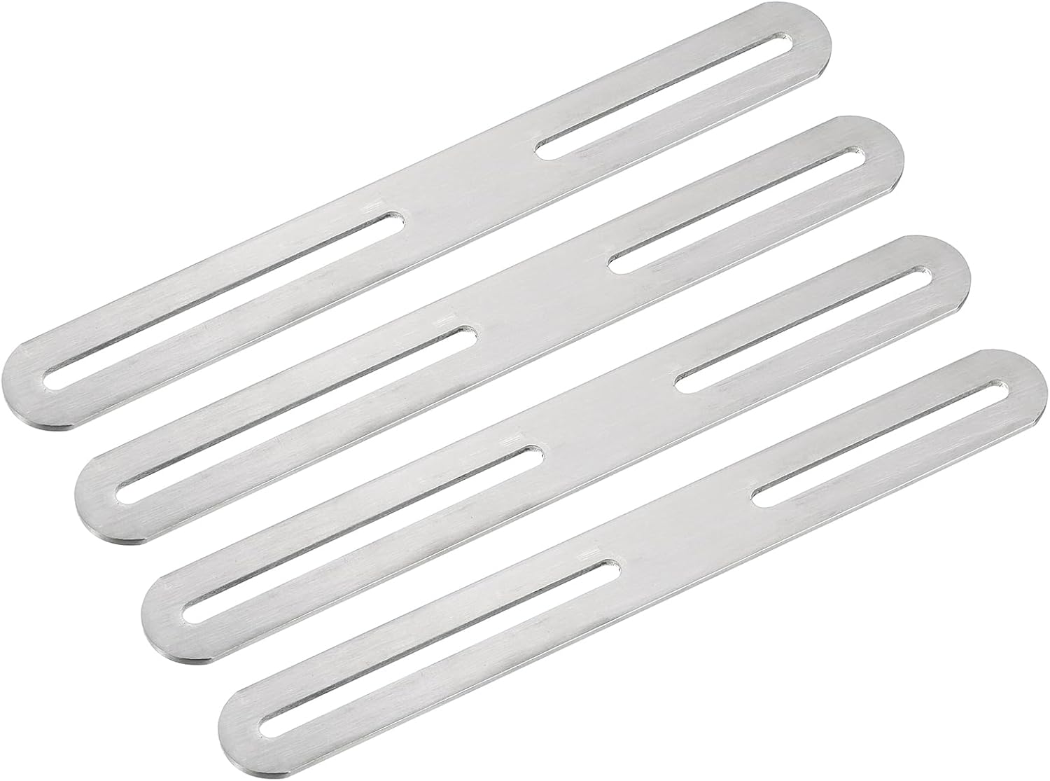 Ccykxa Lot De 4 Équerres D'Angle Réglables En Acier Inoxydable, 210 X 24 Mm, Équerres Plates Et Épaisses, Pour Connecteur D'Étagère De Meubles Fixe (argenté)