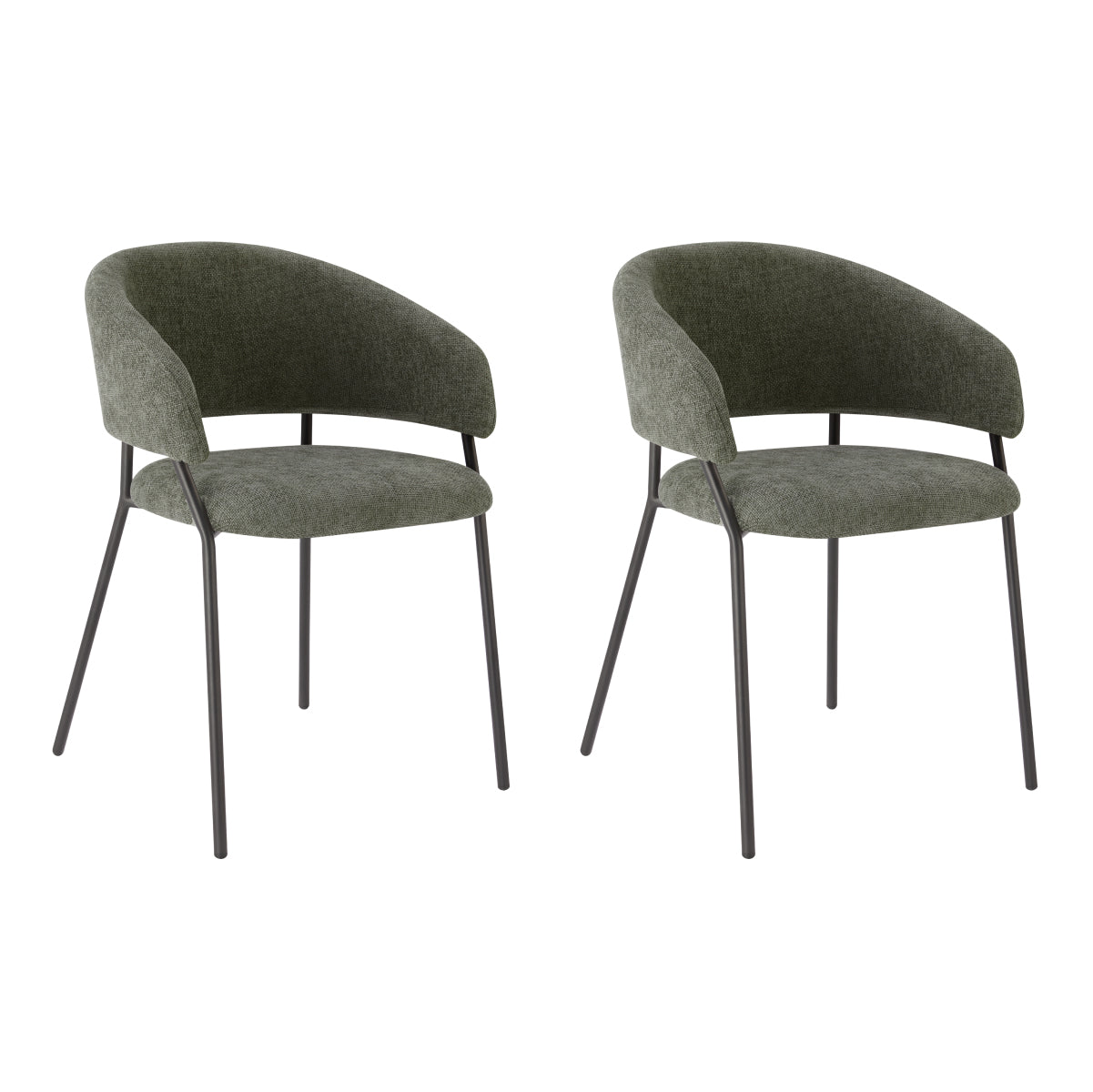 Chita Polsterstuhl 2er Set Ergonomisch Mit Rückenlehne, Chenille, Oeko-tex, Metallgestell, Esszimmerstuhl, Bürostuhl, Küchenstuhl, 4-fuß-stuhl