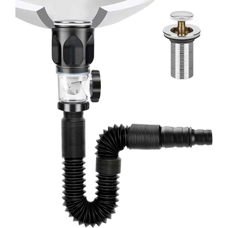 Ablaufgarnitur Mit Flexiblem Siphon Für 1-1/4"- Und 1-1/2"-abflusslöcher, Geeignet Für Spülbecken In Wohnmobilen.