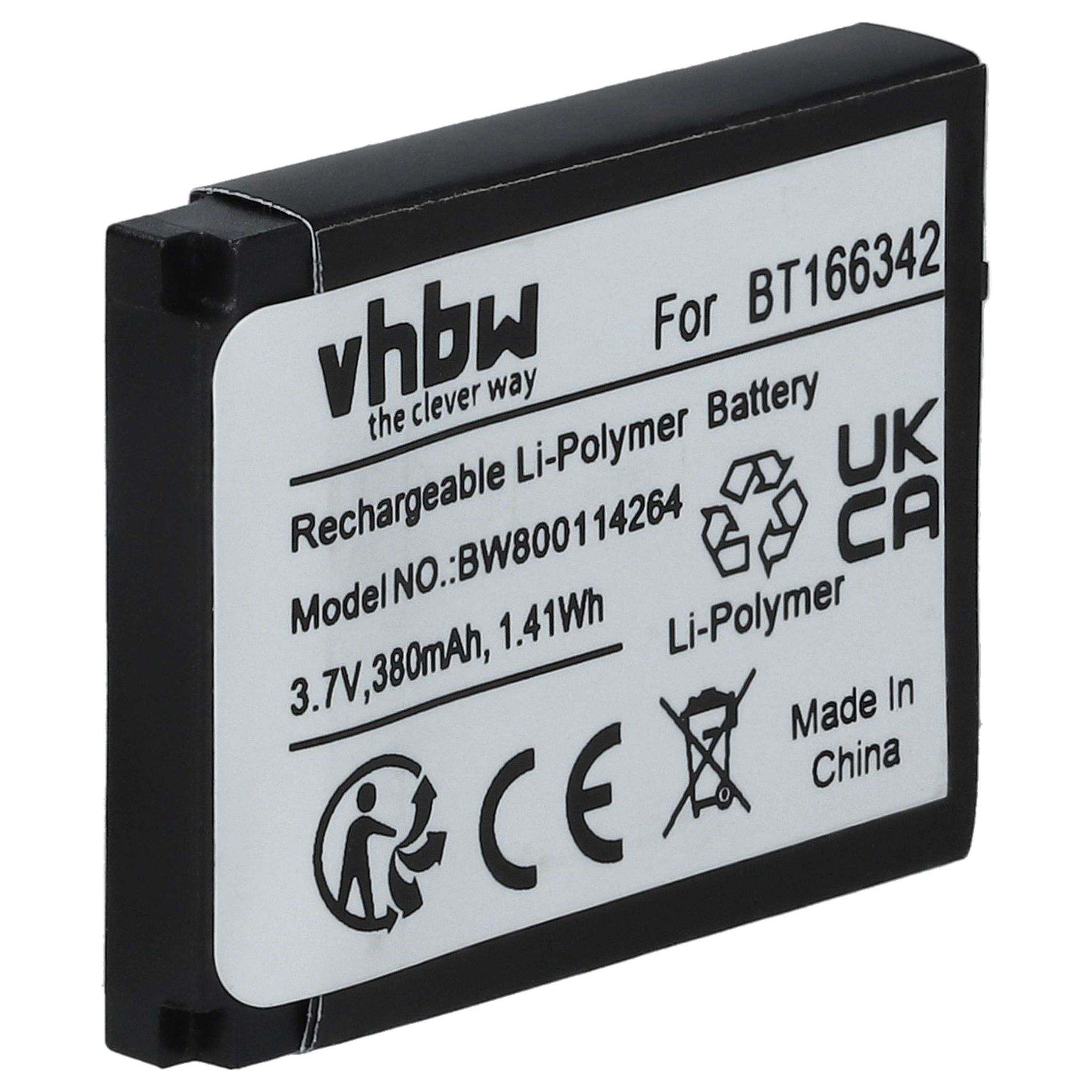 Vhbw Akku Ersatz Für Bt166342 Px8914-944, Bt266342 Für Smartwatch Uhr Fitnessarmband (380 Mah, 3,7 V, Li-polymer)