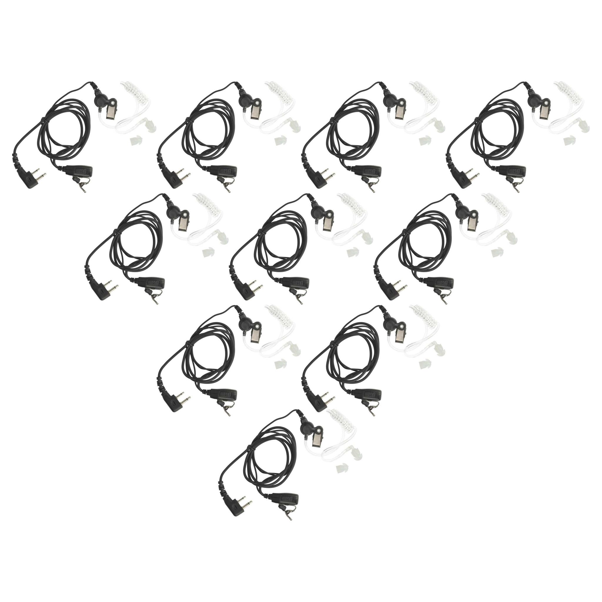 Vhbw 10x Headset Kompatibel Mit Rexon Rl328s, Rl328cq, Rl328+, Rl328 Plus, Rl328 Funkgerät - Schwarz, Transparenter Akustikschlauch