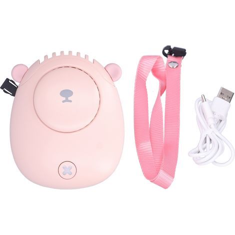 Mini-nackenventilator Mit 3 Geschwindigkeitsstufen, Usb-aufladbar, Für Den Sommer – Pink