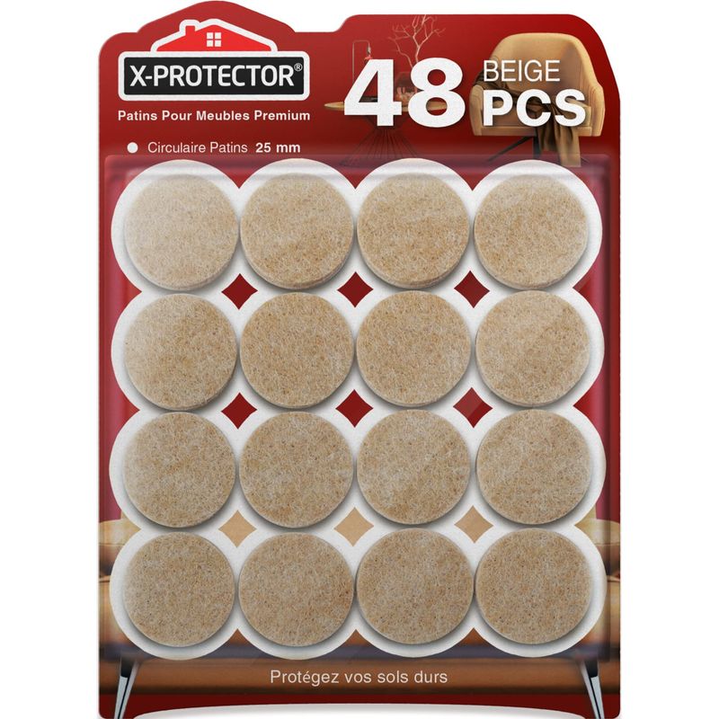 Premium-filzgleiter Für Möbel – 48 Hochwertige Filzgleiter Zum Schutz Ihrer Hartböden Und Stuhlbeine (beige)