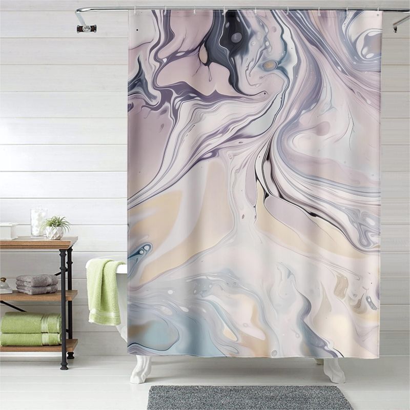 Duschvorhang Mit Marmorstruktur, Kunststoffösen, 90 X 180 Cm