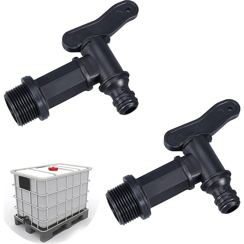 Set Mit 2 Push-in-hecktankhähnen, Ersatzhähne Für Regenwassertanks, Ibc-wasserspeicherbox-adapter