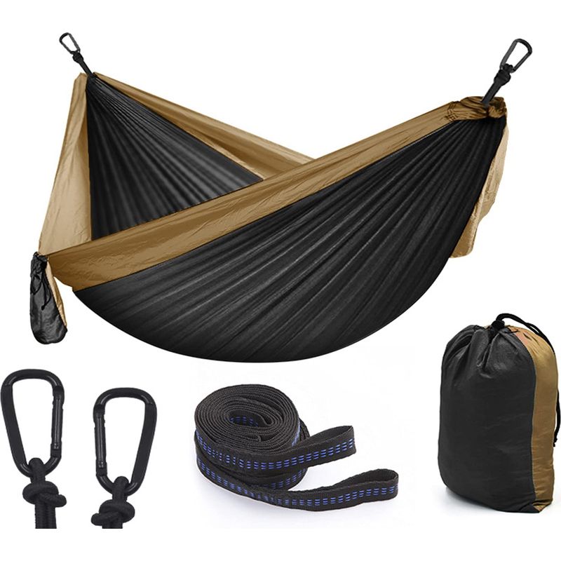 Outdoor-camping-hängematte 270 × 140 Cm, Einfache Terrassenschaukel Mit Hängemattengurten Und Aufbewahrungstasche, Tragkraft 300 Kg
