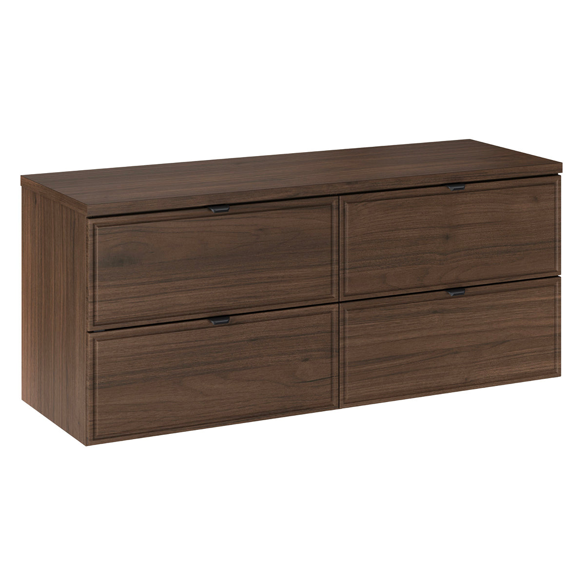 Waschtischunterschrank 120cm Elias Mit 4 Schubladen, Dunkles Holzoptik