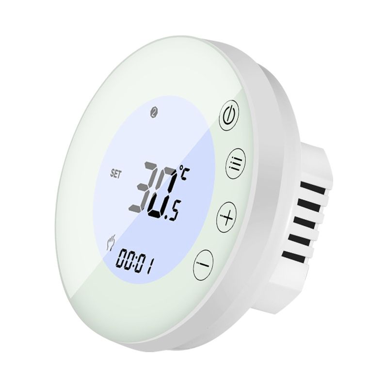 Programmierbarer, Intelligenter Digitalthermostat Mit Rundem, Hintergrundbeleuchtetem Lcd-touchscreen Für Zuhause, Schule, Büro Und Hotel. Raumtemperaturregler Mit Rundem Lcd-touchscreen.