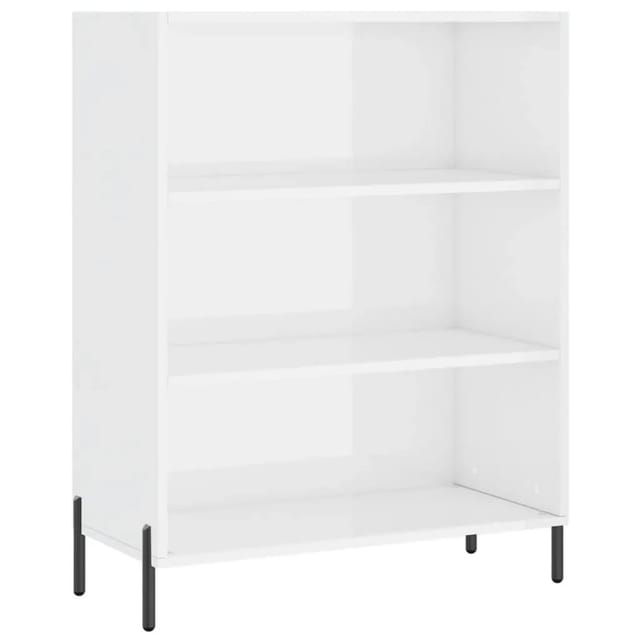 vidaXL Regalschrank Hochglanz-Weiß 69,5x32,5x90 cm Holzwerkstoff 828374