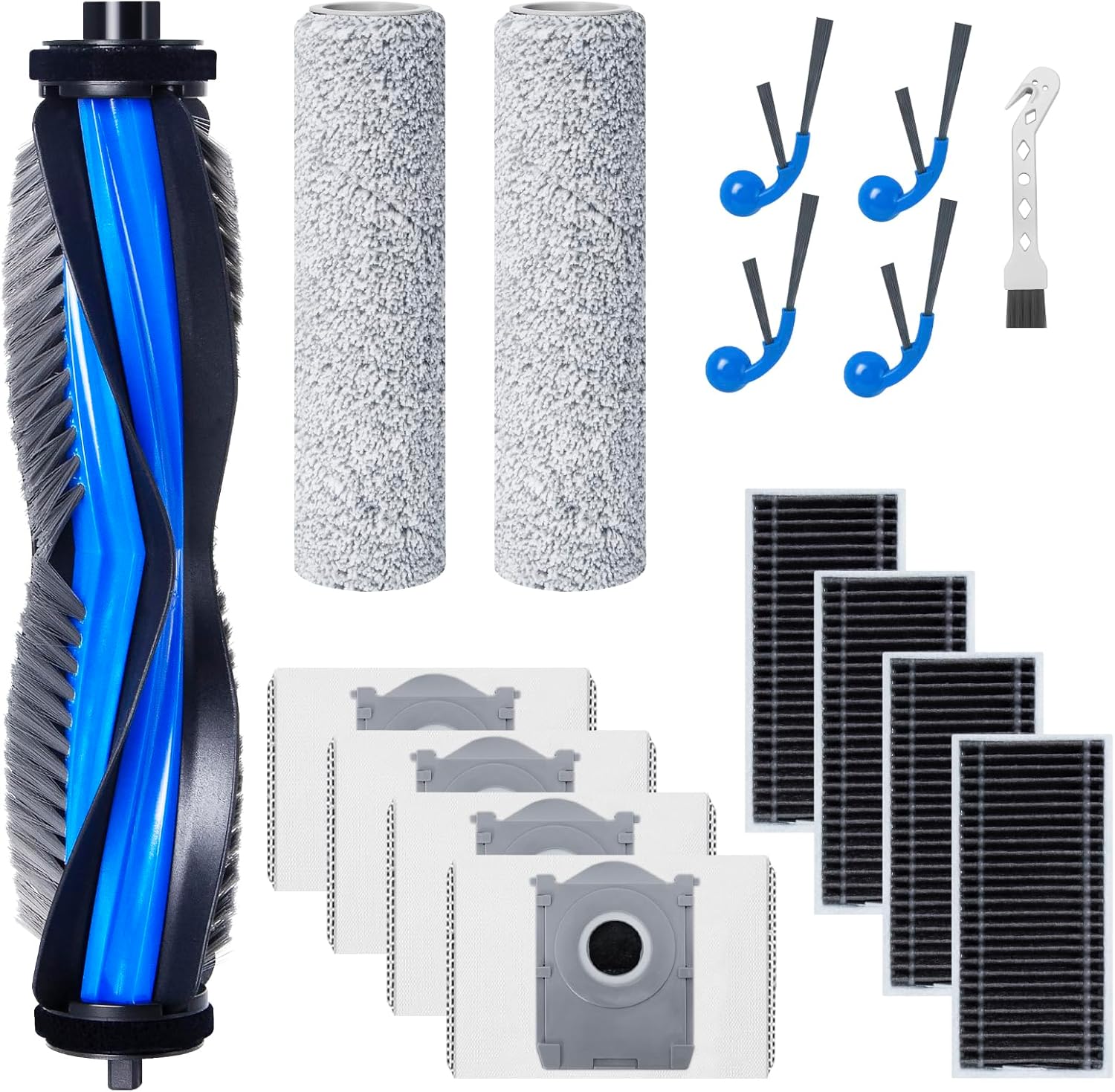 Kit D'Accessoires Pour Ecovacs Deebot T80 Omni/x8 Omni/x8 Pro Omni Robot Aspirateur, 1 Brosse Principale, 4 Filtres, 2 Lingettes Roller, 4 Brosses Latérales, 4 Sacs À Poussière, 1 Brosse De Nettoyage