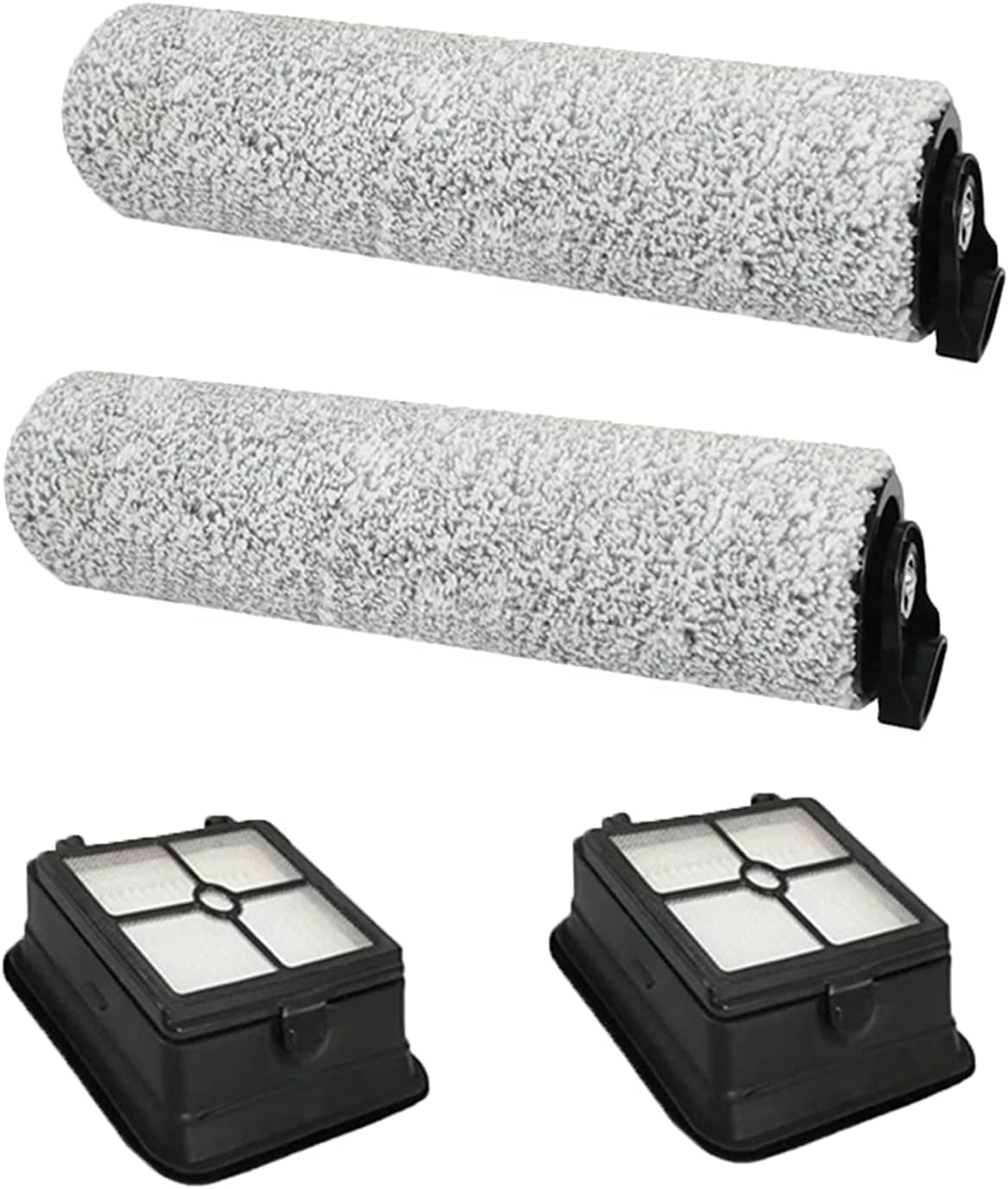Rouleau De Rechange Bamboost Et Filtre Hepa Pour Aspirateur Sans Fil Tineco Ifloor 3 / Floor One S3 (2 Filtres Hepa + 2 Rouleaux De Brosse Principale) Pack De 4 Pièces Au Total