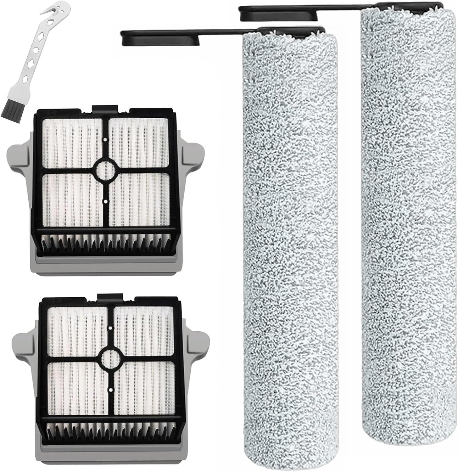 Brosse À Rouleau + Filtre Pièces De Rechange Pour Tineco Floor One S7 Pro/s6 (version 1) Aspirateur,ensemble D'Accessoires 2 Rouleaux De Brosse + 2 Filtres,fw200700de/fw200300us/fw110700de/fw110500us