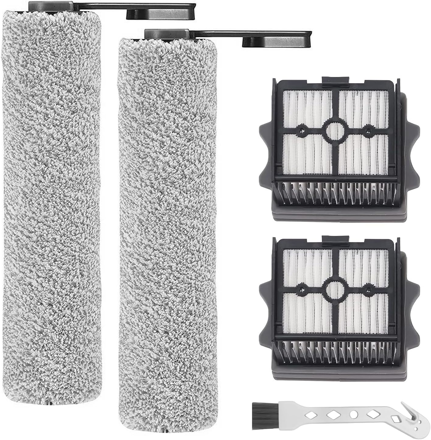 Rouleau De Brosse De Rechange Et Filtre Hepa Pour Tineco Floor One S5 Combo / S5 Combo Power Kit Aspirateur Humide Et Sec, 2 Rouleaux De Brosse + 2 Filtres + 1 Brosse De Nettoyage