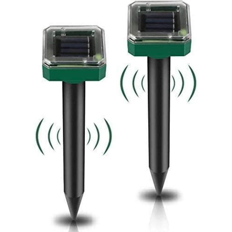 Répulsif Taupe Solaire À Ultrason Intellige Lot De 2, Solaire Souris Repeller Exterieur, Répulsifs Anti-taupes À Énergie Solaire Pour Taupes, Campagnols, Gophers, Serpents Ou Autres Autres Rongeurs