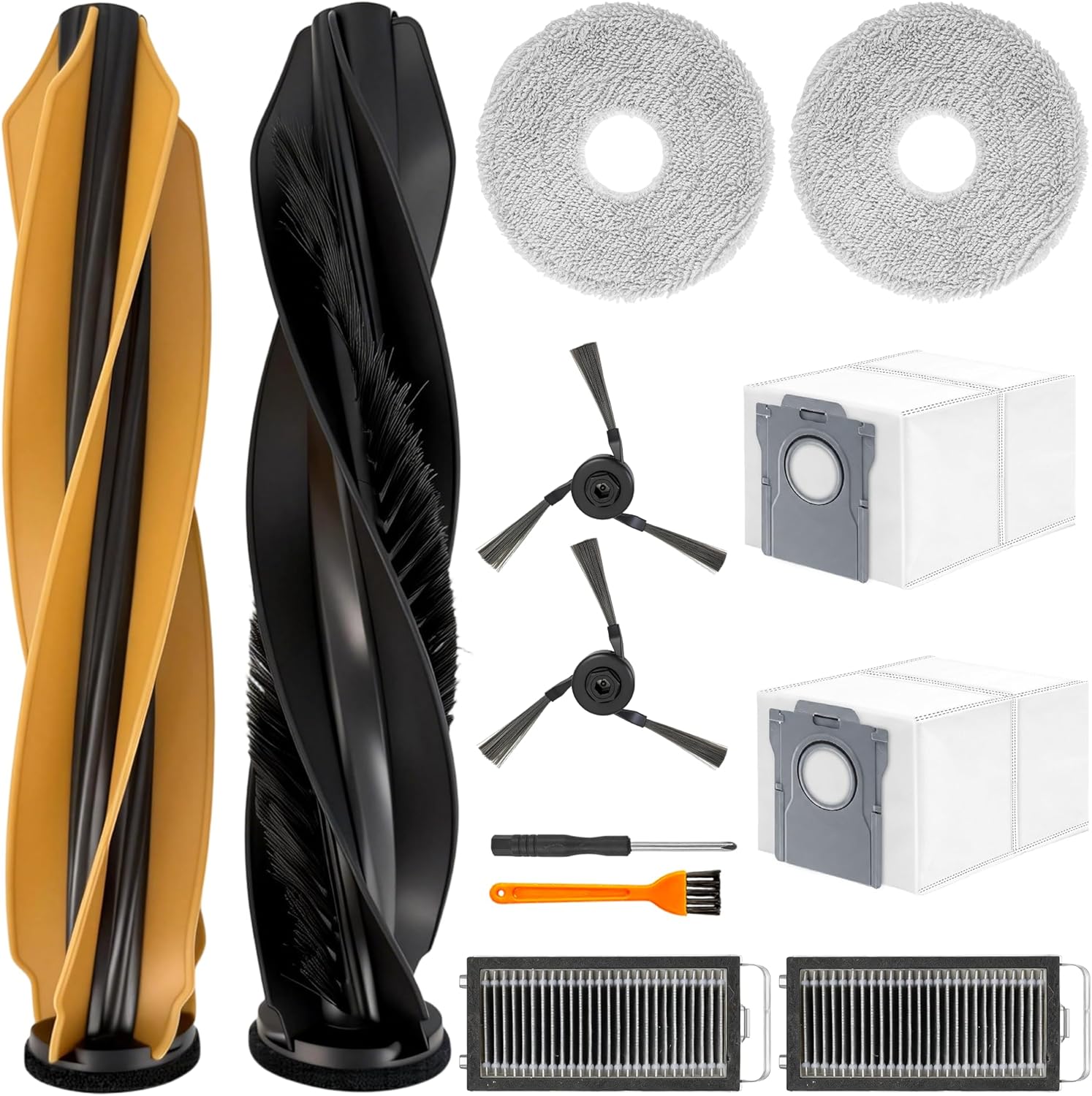 L40s Pro Ultra Accessoires Pour Dreame X50 Ultra Complete/ L40s Pro Ultra / L50 Pro Ultra Pièces De Rechange X50 2 Brosse Principale 2 Sacs À Poussière 2 Chiffons 2 Filtres 2 Brosse Latérale